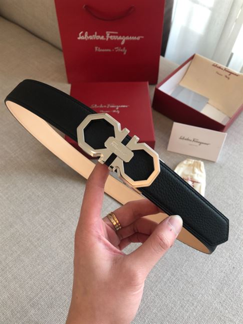 FERRAGAMO REVERSIBLE AND ADJUSTABLE GANCINI BELT - FB006