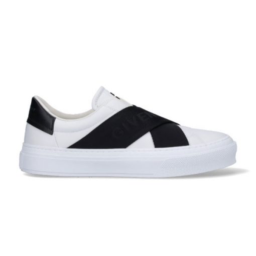 GIVENCHY CITY SPORT SNEAKERS IN LEATHER WITH DOUBLE WEBBING STRAP - GVC008