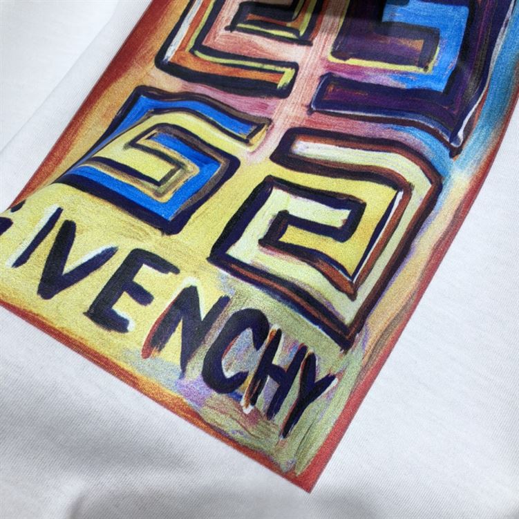 GIVENCHY SLIM FIT T-SHIRT IN JERSEY WITH 4G SUN PRINT IN WHITE - GTS006