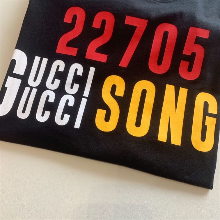 GUCCI '22705' GUCCI SONGS' PRINT T-SHIRT BLACK - GGS034