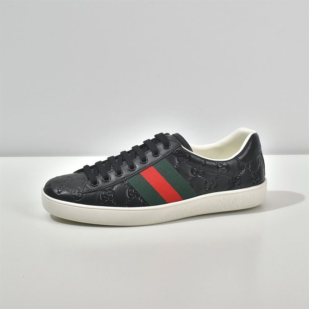 GUCCI ACE SIGNATURE SNEAKER BLACK - GCC028