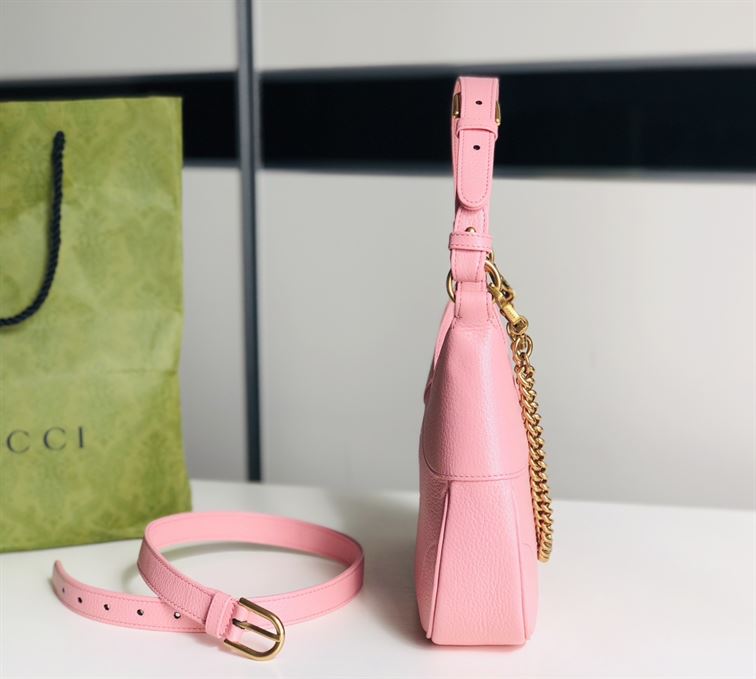 GUCCI APHRODITE SMALL SHOULDER BAG IN LIGHT PINK LEATHER