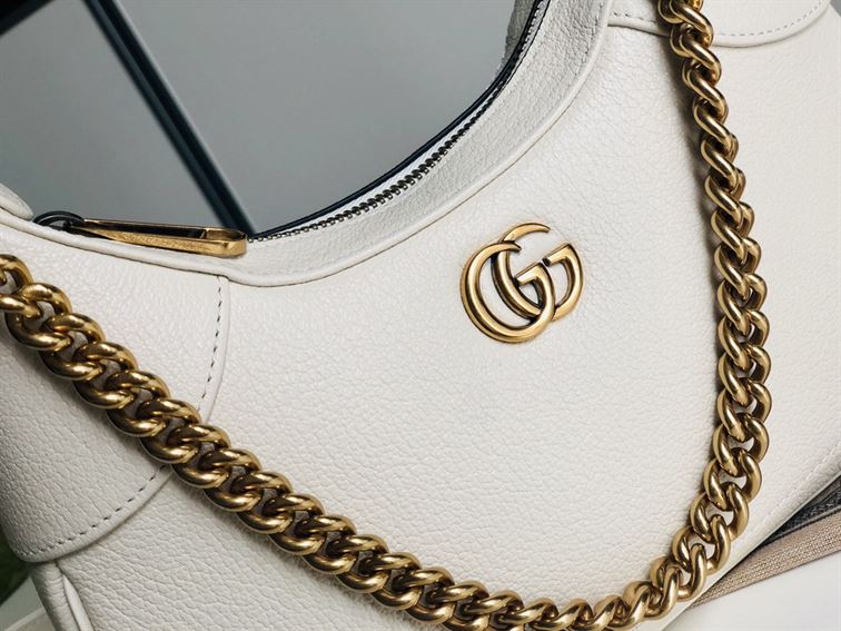 GUCCI APHRODITE SMALL SHOULDER BAG IN WHITE LEATHER