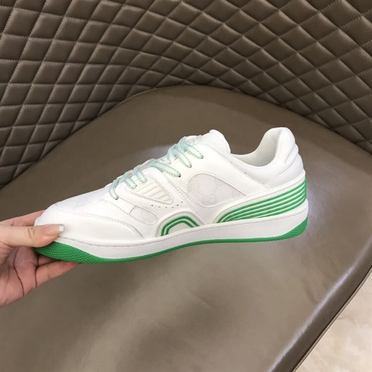 GUCCI BASKET SNEAKERS IN WHITE AND GREEN - GCC032