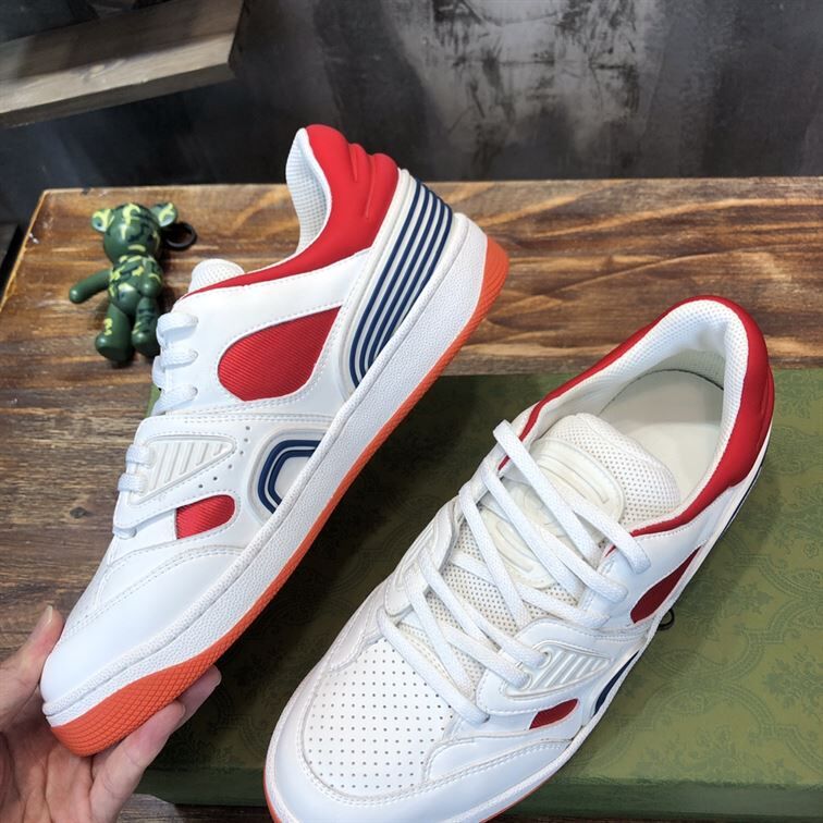 GUCCI BASKET SNEAKERS IN WHITE AND RED - GCC031