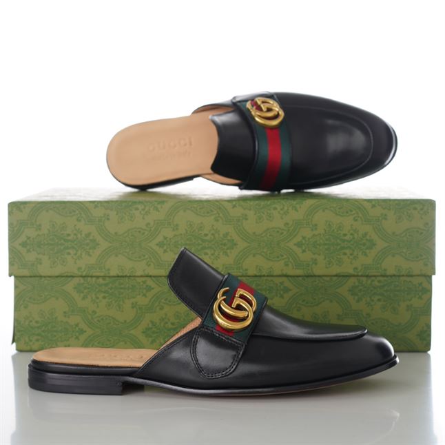 GUCCI BLACK PRINCETOWN SLIPPERS - GL033