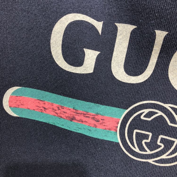 GUCCI BLACK VINTAGE LOGO COTTON SWEATSHIRT HOODED - GCK006