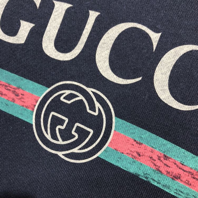 GUCCI BLACK VINTAGE LOGO COTTON SWEATSHIRT HOODED - GCK006