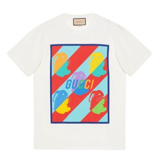 GUCCI BUNNY PRINT COTTON JERSEY T-SHIRT - GGS024
