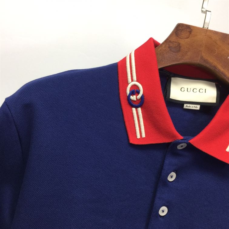 GUCCI COTTON PIQUET POLO WITH INTERLOCKING G - GGS036