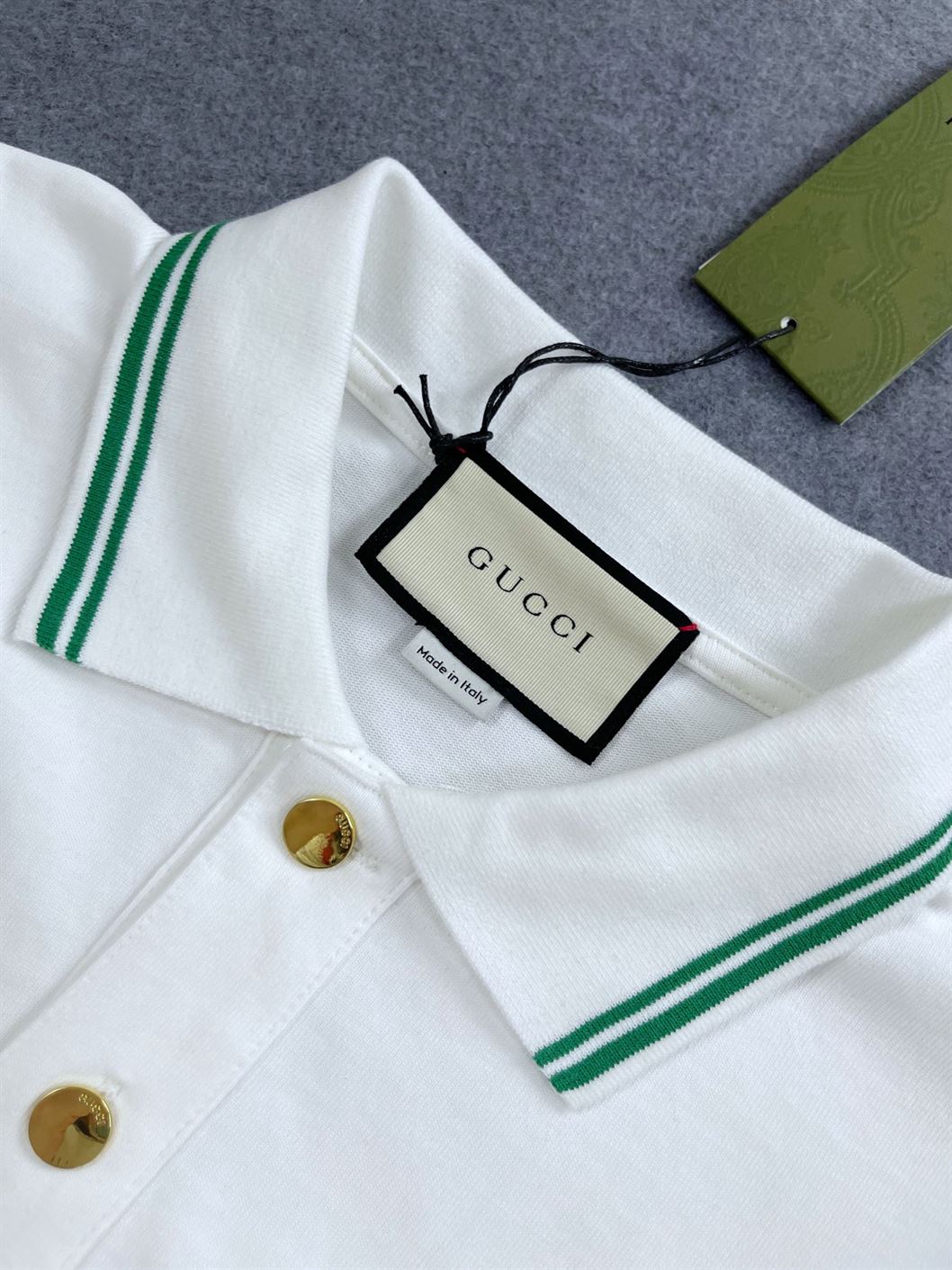GUCCI COTTON POLO WITH WEB AND INTERLOCKING G - GGS037