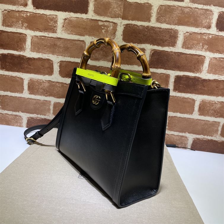 GUCCI DIANA SMALL NOTE BAG IN BLACK LEATHER