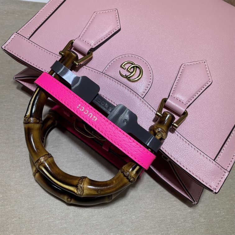 GUCCI DIANA SMALL NOTE BAG IN PINK LEATHER