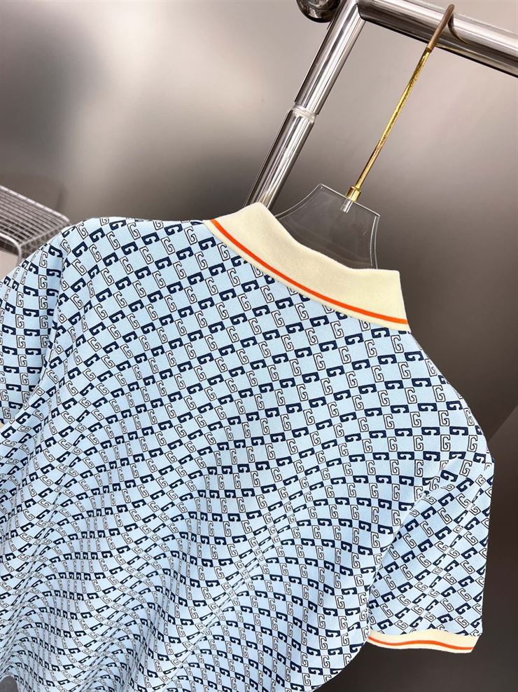 GUCCI GEOMETRIC G COTTON PIQUET POLO SHIRT - GGS043