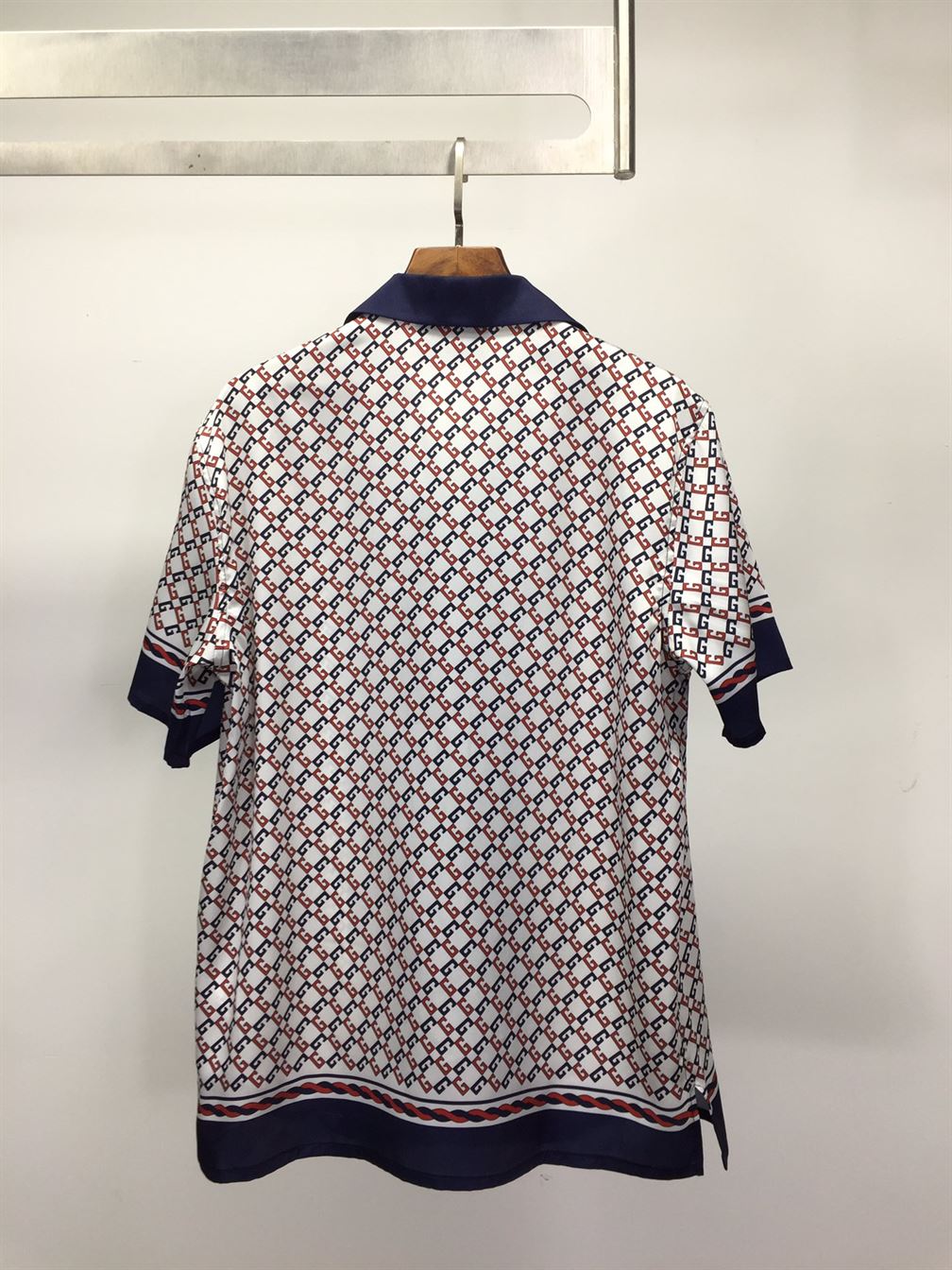 GUCCI GEOMETRIC G PRINT MUSLIN BOWLING SHIRT - GGS023