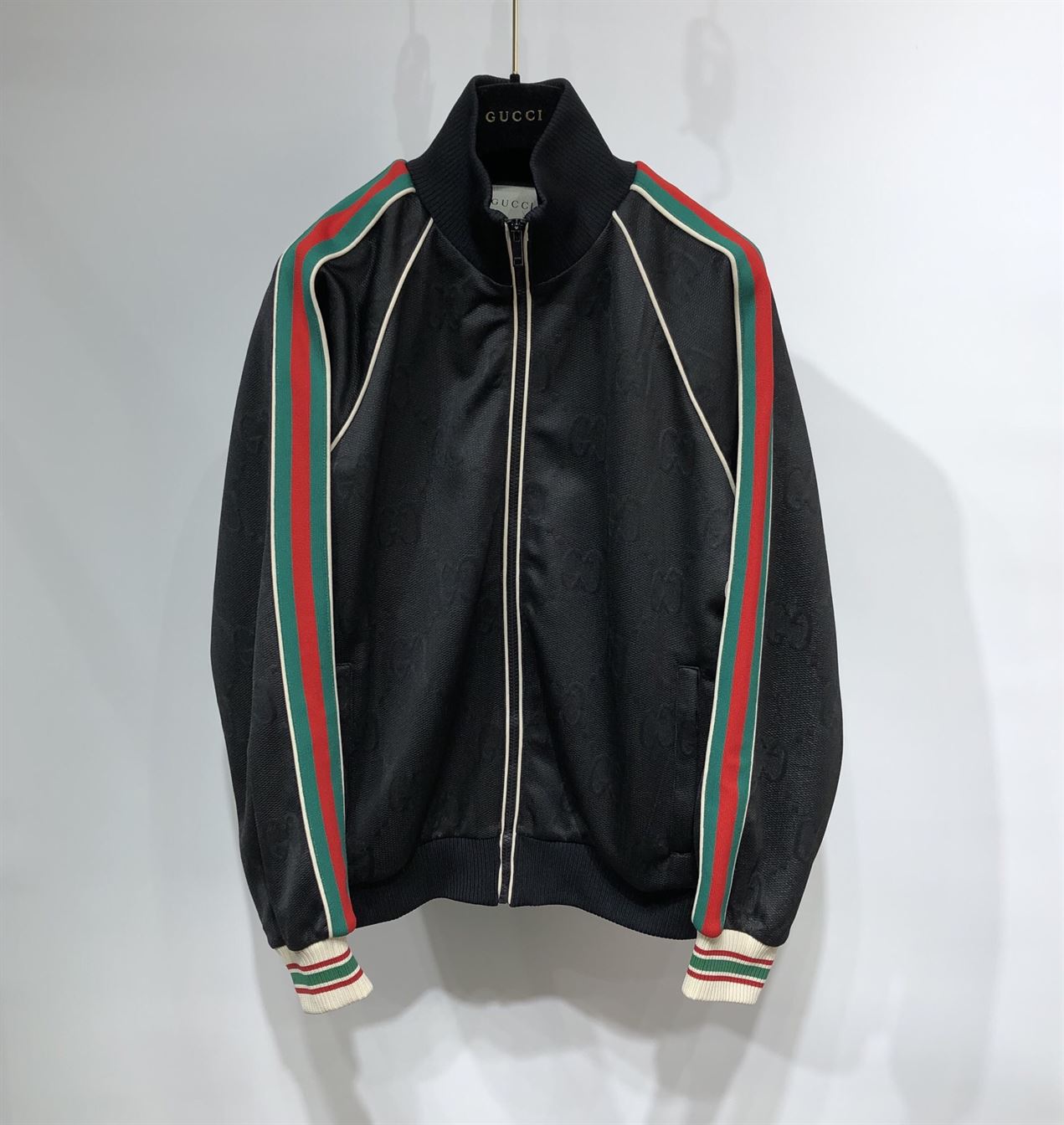 GUCCI GG JACQUARD JERSEY ZIP JACKET BLACK GG JACQUARD JERSEY - GCJ001