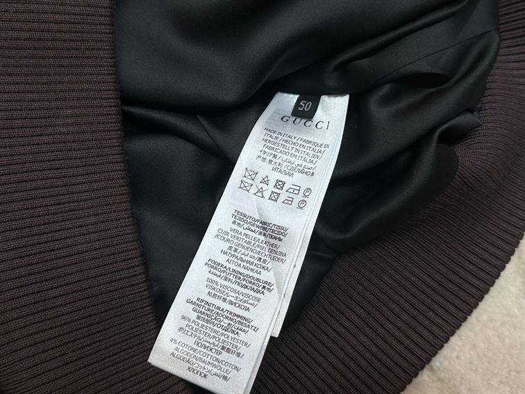 GUCCI GG LEATHER BOMBER JACKET - GCJ040