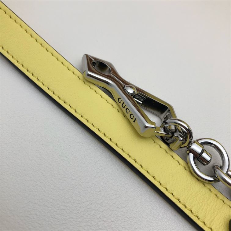GUCCI GG MARMONT SMALL TOP HANDLE BAG IN YELOW