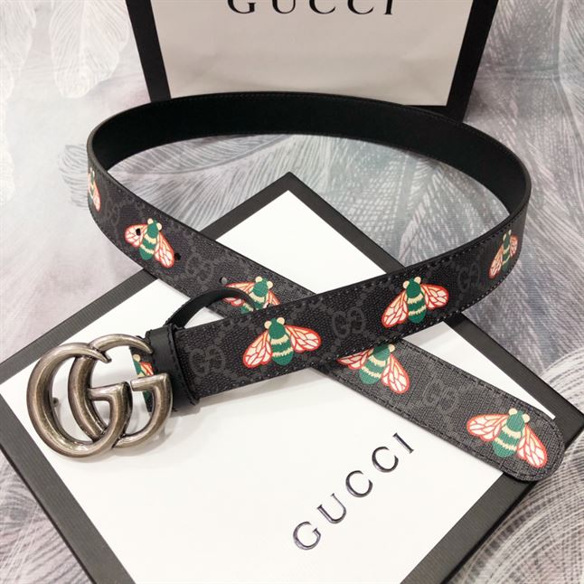 GUCCI GG MARMONT THIN BELT WITH BEES - GB033