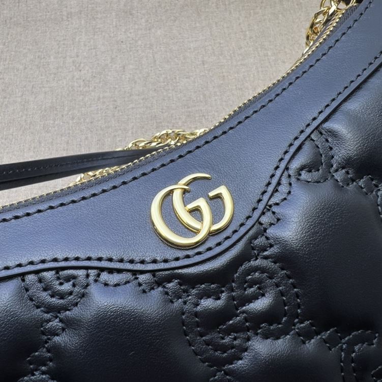 GUCCI GG MATELASSE HANDBAG WITH BLACK LEATHER