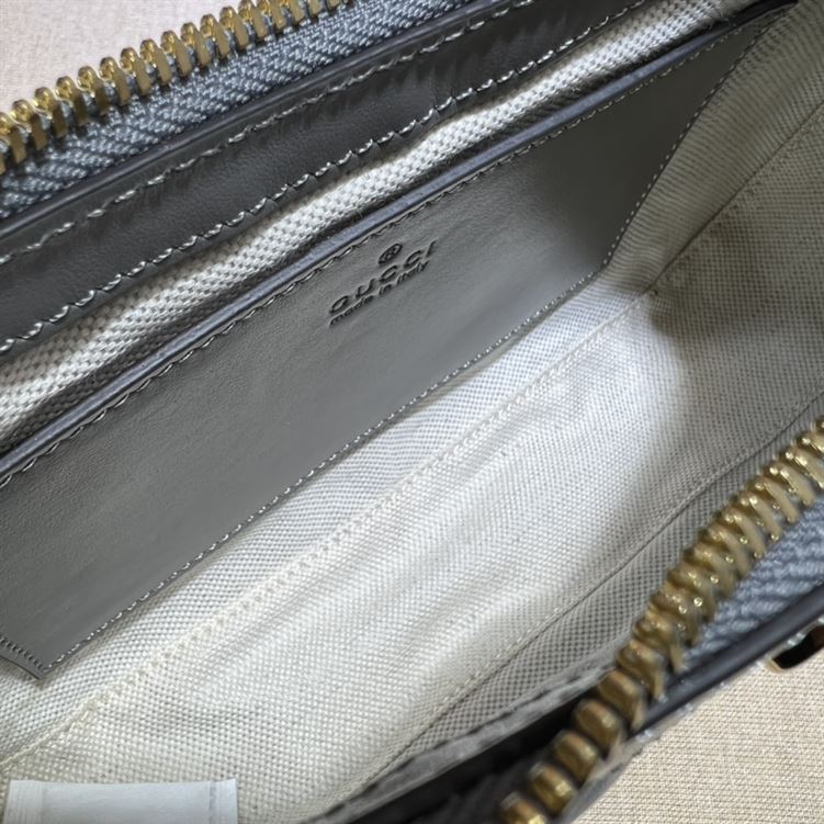 GUCCI GG MATELASSE HANDBAG WITH GREY LEATHER