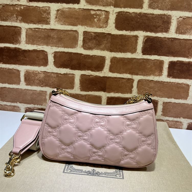 GUCCI GG MATELASSE HANDBAG WITH PINK LEATHER