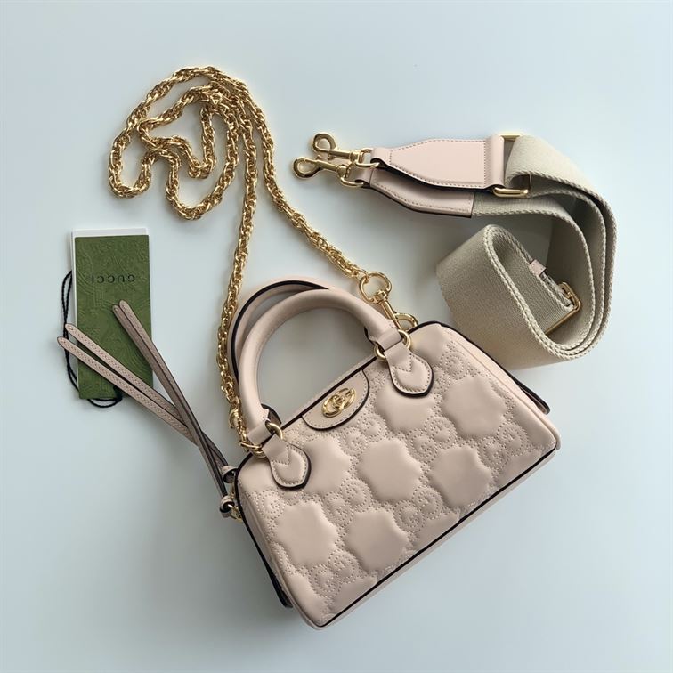 GUCCI GG MATELASSE MINI BAG IN BEIGE LEATHER