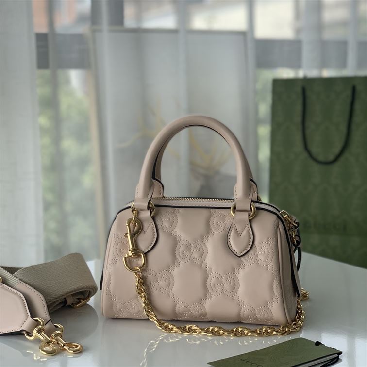 GUCCI GG MATELASSE MINI BAG IN BEIGE LEATHER