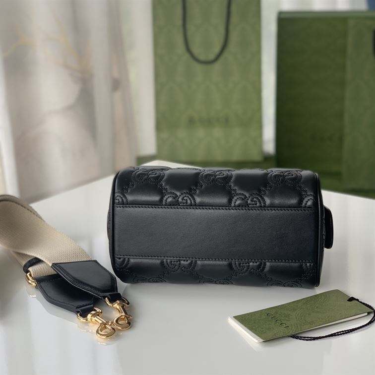 GUCCI GG MATELASSE MINI BAG IN BLACK LEATHER