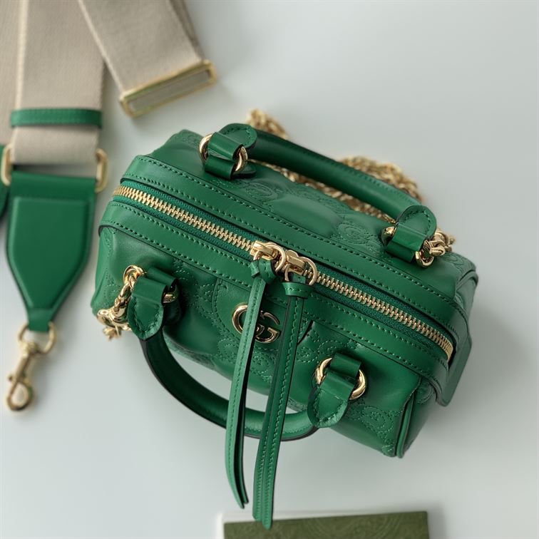 GUCCI GG MATELASSE MINI BAG IN BRIGHT GREEN LEATHER