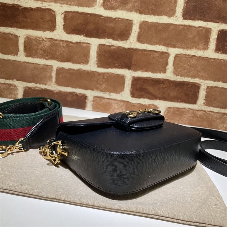 GUCCI HORSEBIT 1955 MINI BAG IN BLACK LEATHER