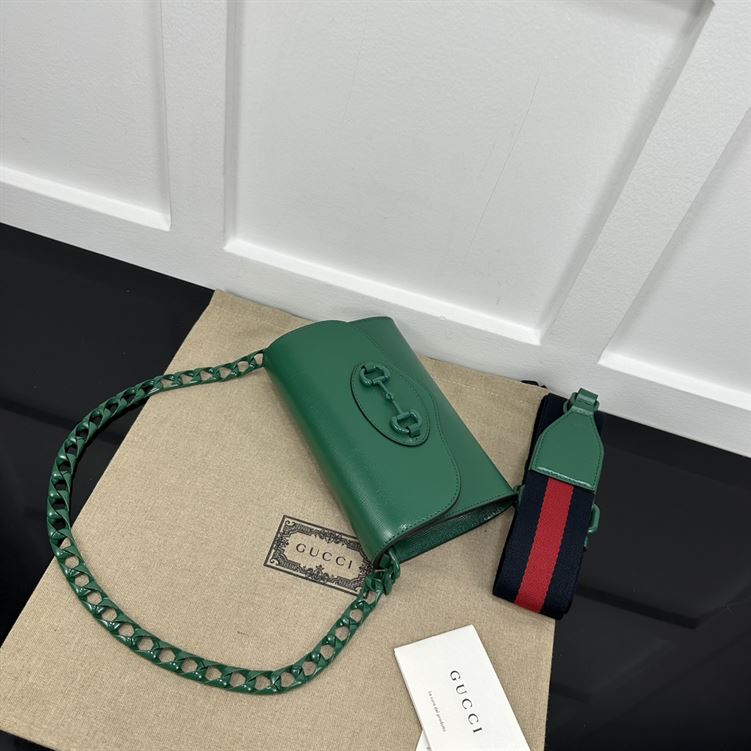 GUCCI HORSEBIT 1955 MINI BAG IN GREEN LEATHER