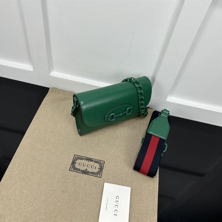 GUCCI HORSEBIT 1955 MINI BAG IN GREEN LEATHER
