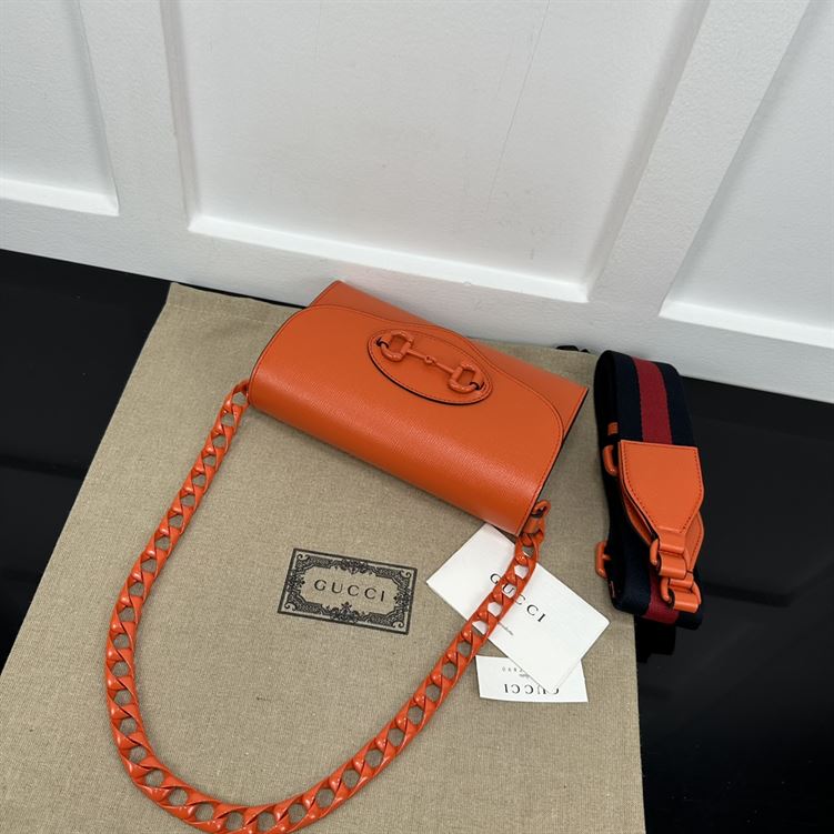 GUCCI HORSEBIT 1955 MINI BAG IN ORANGE LEATHER