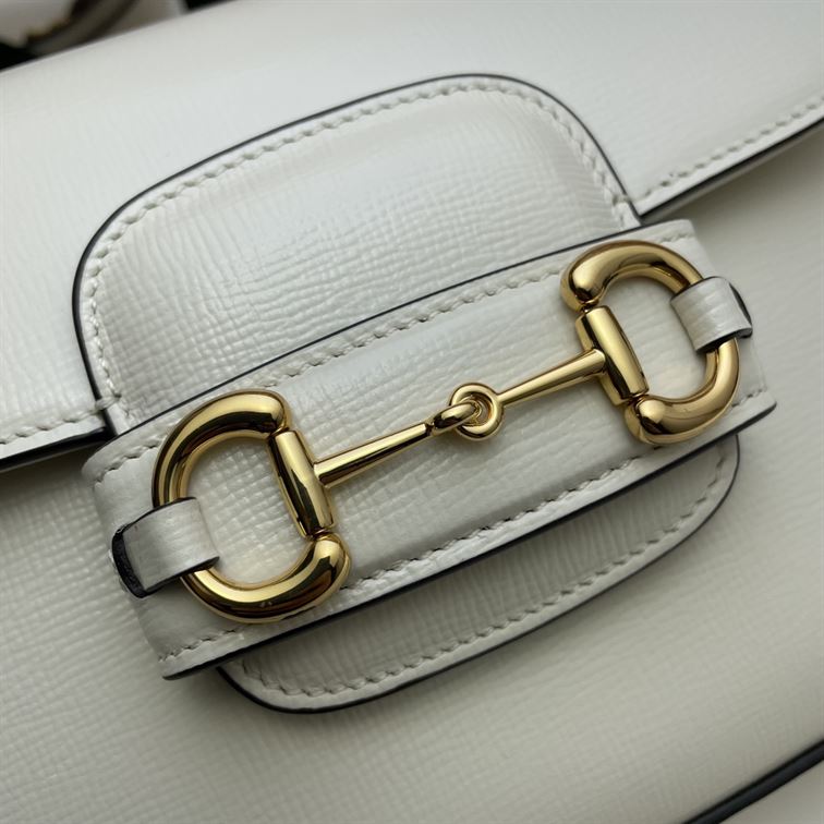 GUCCI HORSEBIT 1955 MINI BAG IN WHITE LEATHER