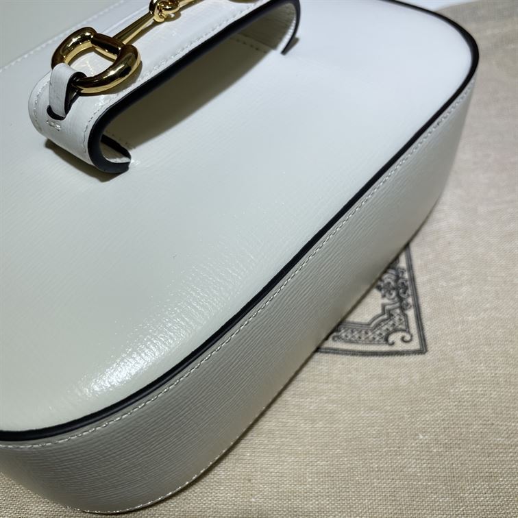 GUCCI HORSEBIT 1955 MINI BAG IN WHITE LEATHER