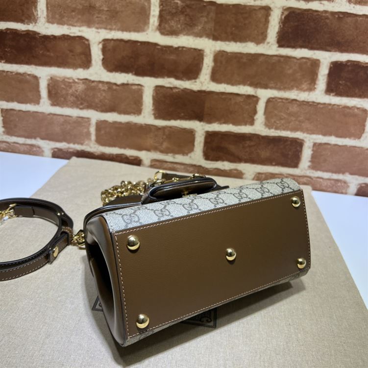 GUCCI HORSEBIT 1955 MINI BAG WITH LIGHT BROWN