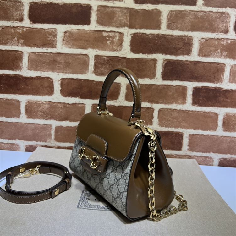 GUCCI HORSEBIT 1955 MINI BAG WITH LIGHT BROWN