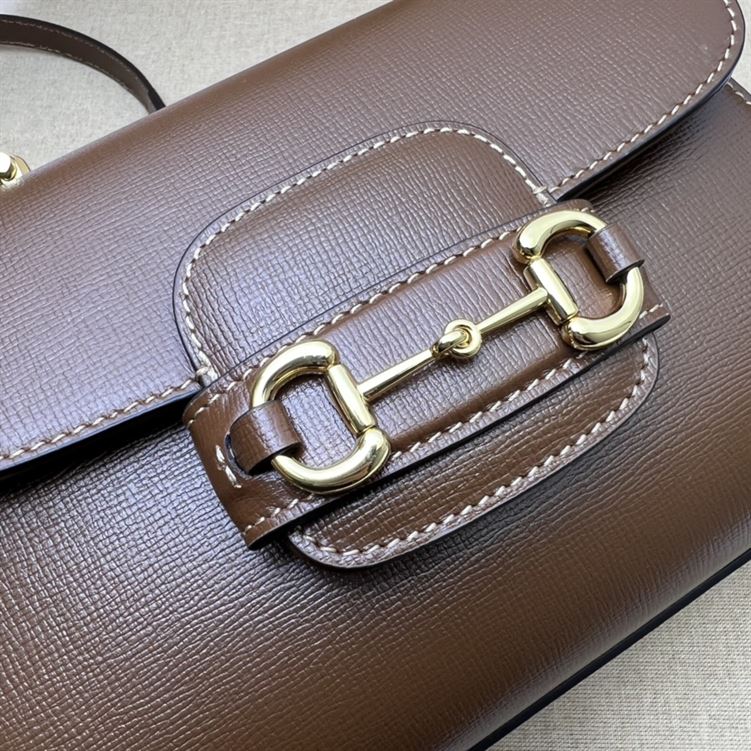GUCCI HORSEBIT 1955 MINI BAG WITH LIGHT BROWN LEATHER