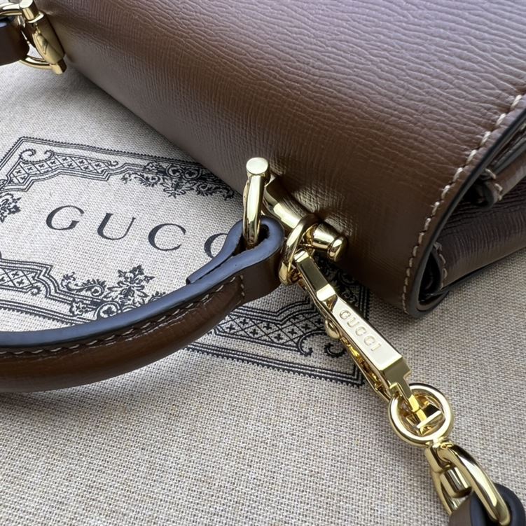 GUCCI HORSEBIT 1955 MINI BAG WITH LIGHT BROWN LEATHER