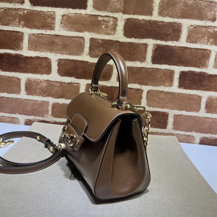 GUCCI HORSEBIT 1955 MINI BAG WITH LIGHT BROWN LEATHER