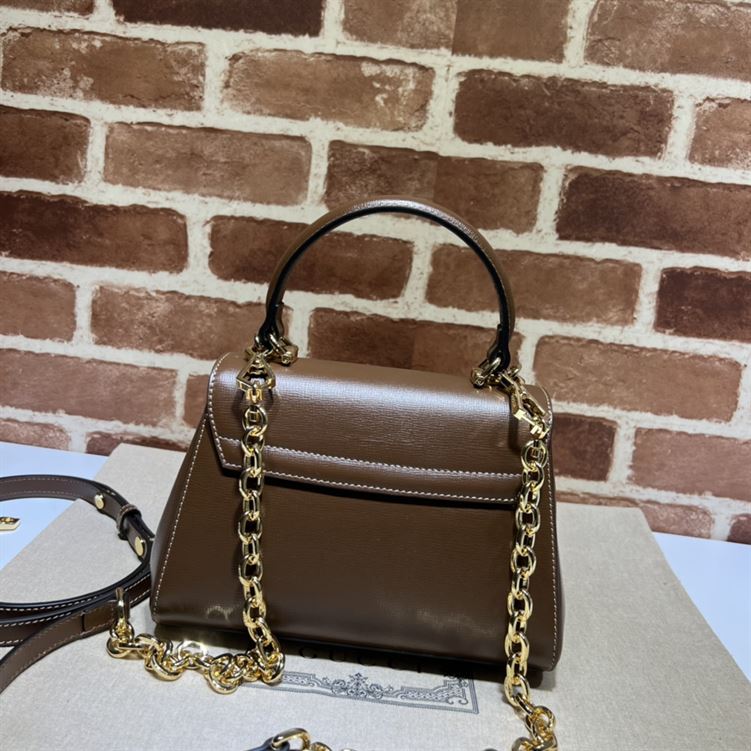 GUCCI HORSEBIT 1955 MINI BAG WITH LIGHT BROWN LEATHER