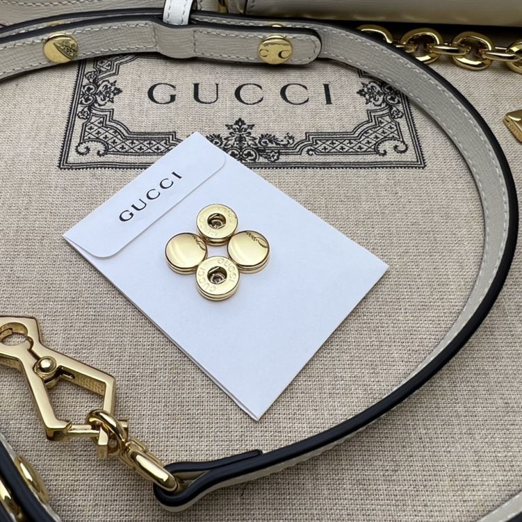 GUCCI HORSEBIT 1955 MINI BAG WITH WHITE LEATHER