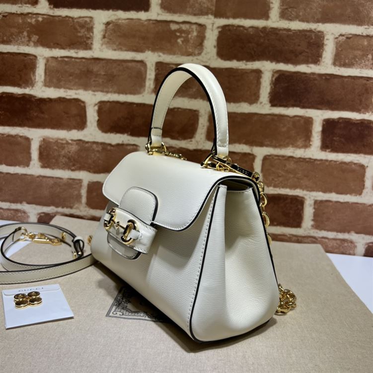 GUCCI HORSEBIT 1955 MINI BAG WITH WHITE LEATHER