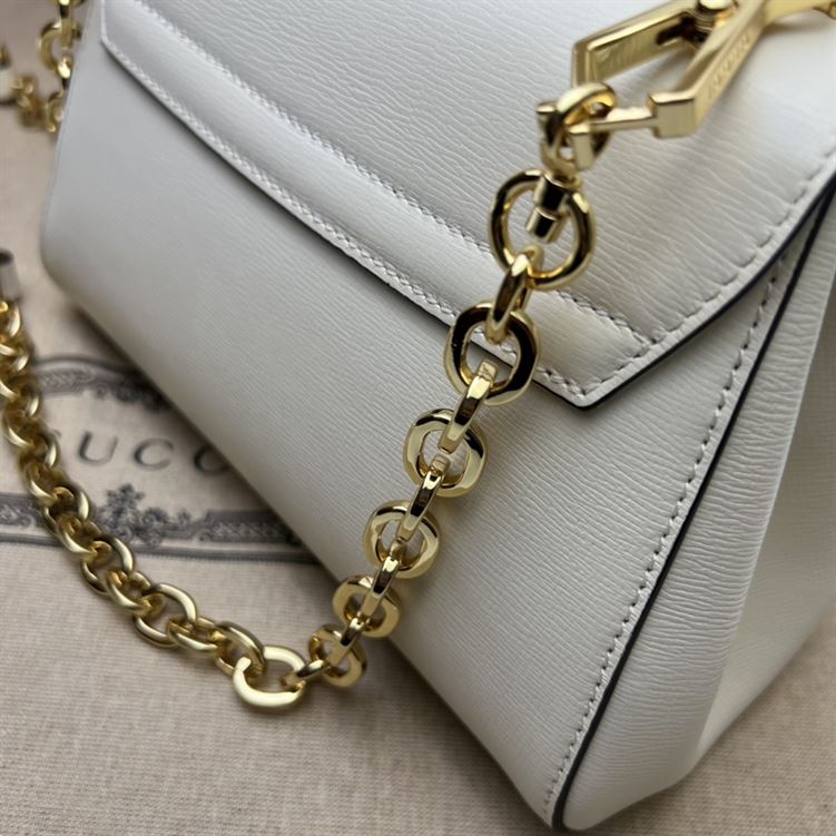 GUCCI HORSEBIT 1955 MINI BAG WITH WHITE LEATHER