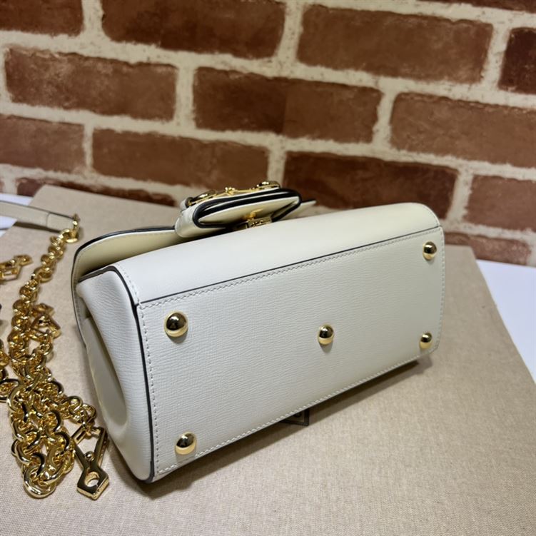 GUCCI HORSEBIT 1955 MINI BAG WITH WHITE LEATHER