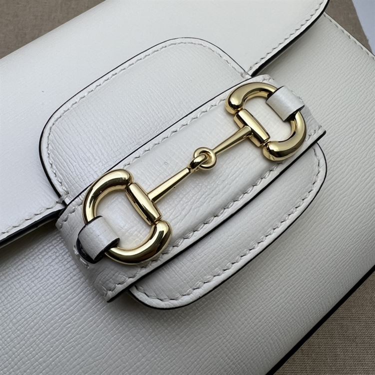 GUCCI HORSEBIT 1955 MINI BAG WITH WHITE LEATHER