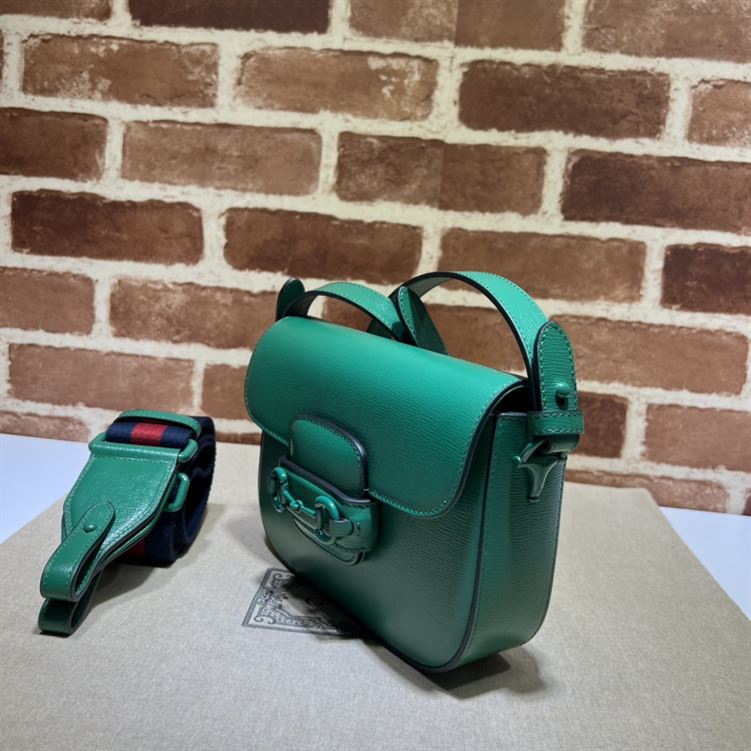 GUCCI HORSEBIT 1955 SMALL SHOULDER BAG GREEN LEATHER