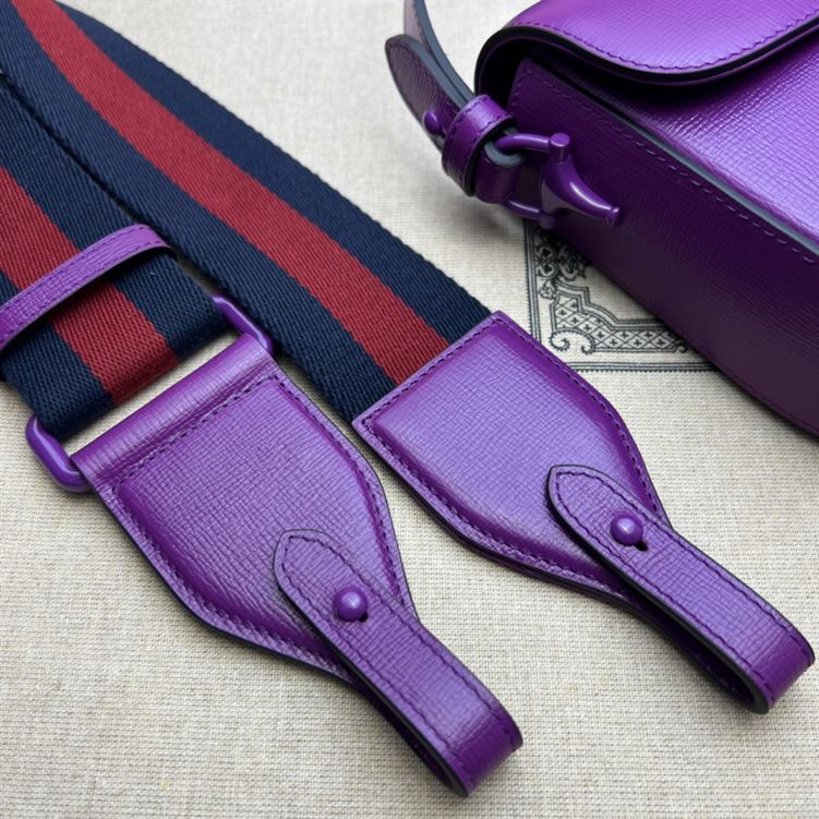 GUCCI HORSEBIT 1955 SMALL SHOULDER BAG PURPLE LEATHER