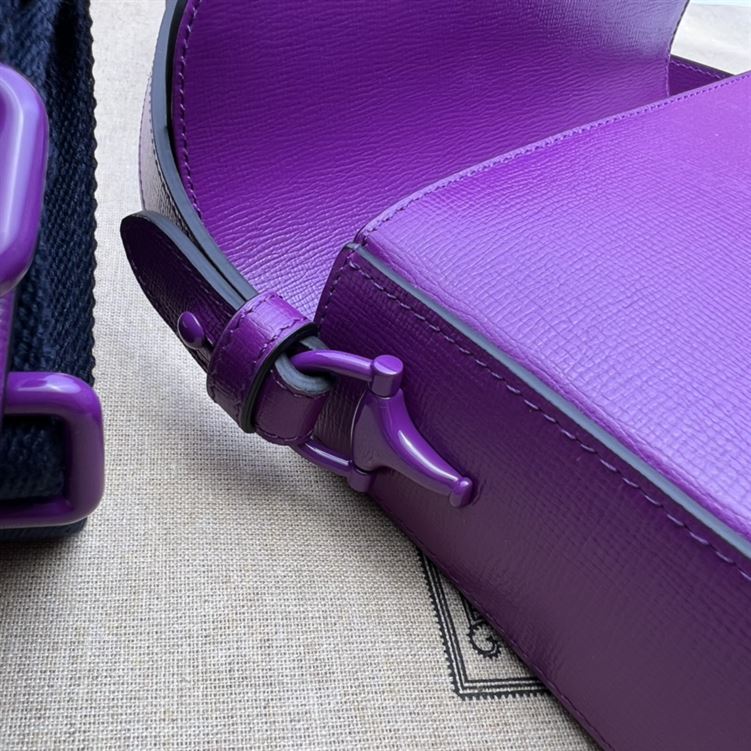 GUCCI HORSEBIT 1955 SMALL SHOULDER BAG PURPLE LEATHER